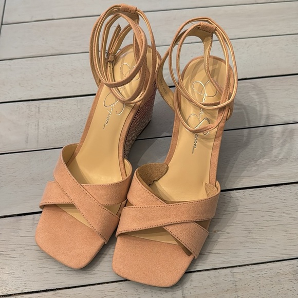 JESSICA SIMPSON | Arlisa Ankle strap wedge SZ 8 pink blush New - Picture 5 of 7